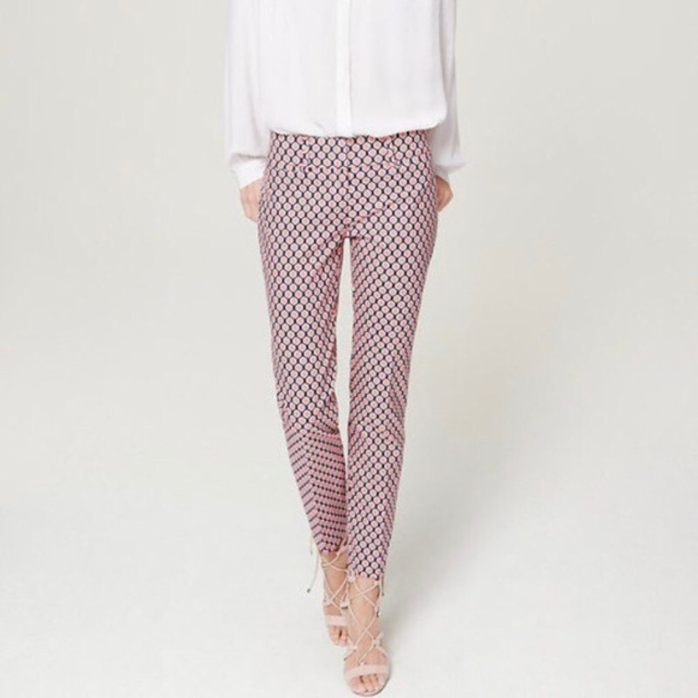 LOFT Printed Rivera Marisa Fit Pant Size 2